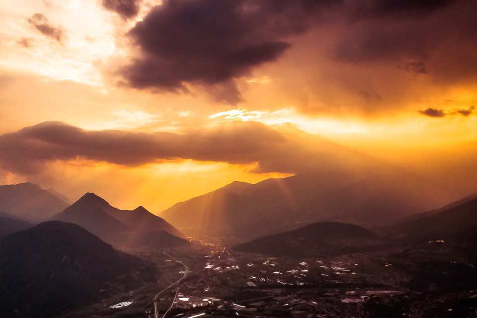 vista sera dal monte lefre